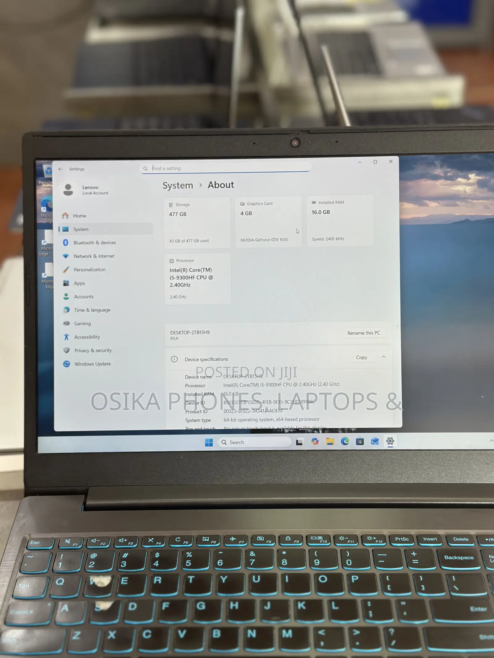 Laptop Lenovo IdeaPad L340 16GB Intel Core i5 SSD 512GB