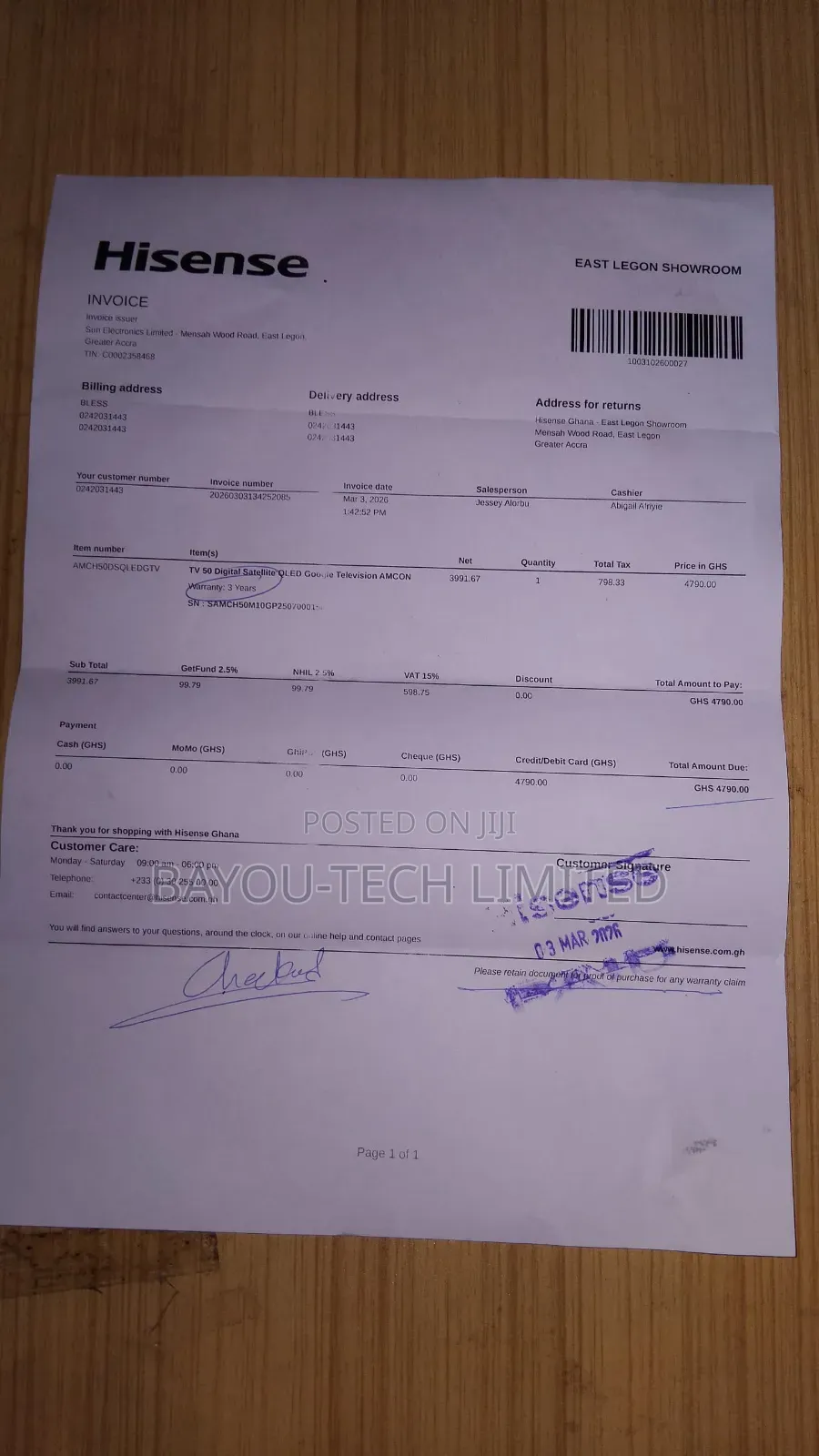 Amcon Qled 50 Inch Smart Tv for Sale
