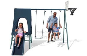 Swing With Slide New and Basketball Hoop Stand