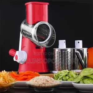 Tabletop Drum Grater (Vegetable Cutter/Slicer/Shredder) - Red