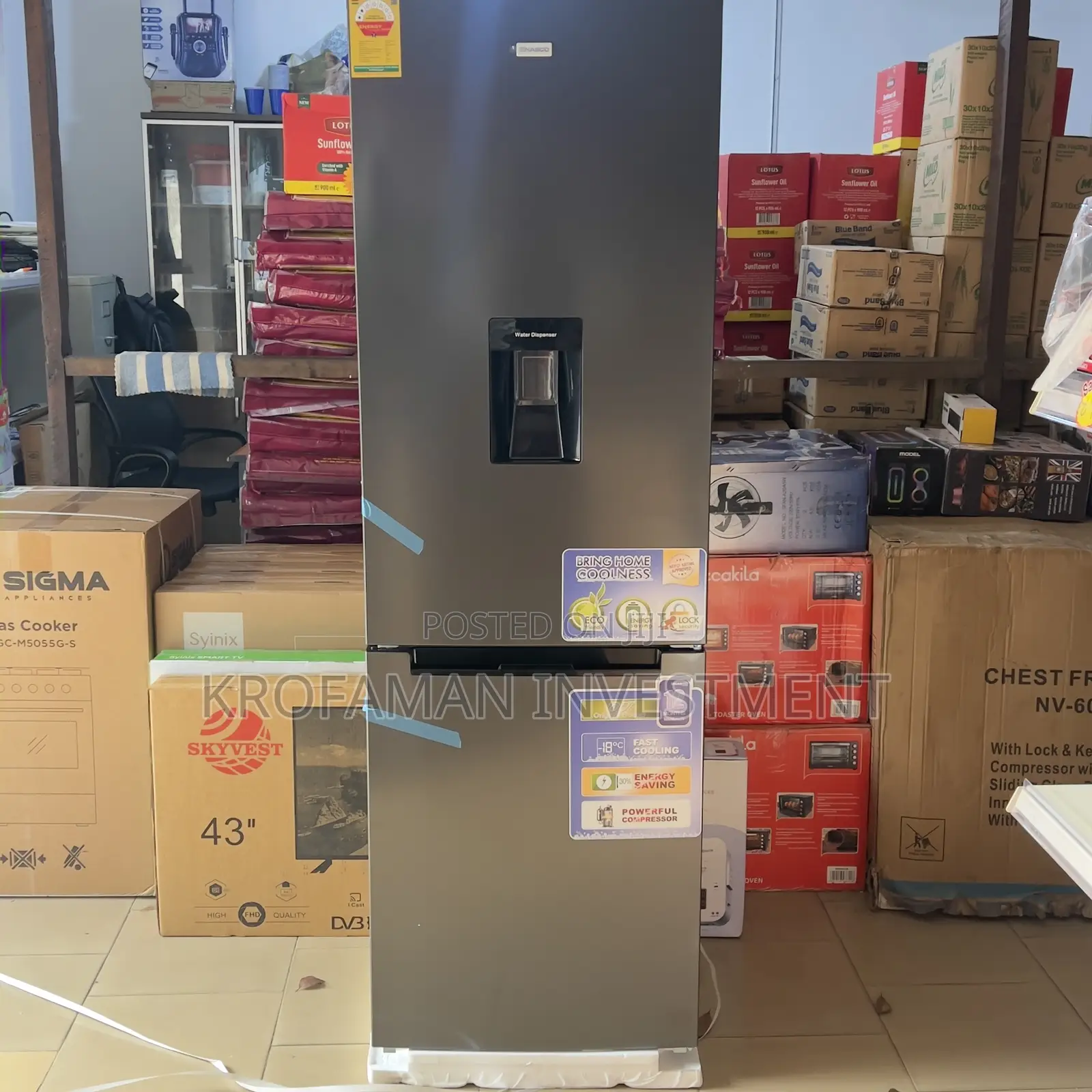 Nasco 307l Bottom Freezer Fridge With Dispenser