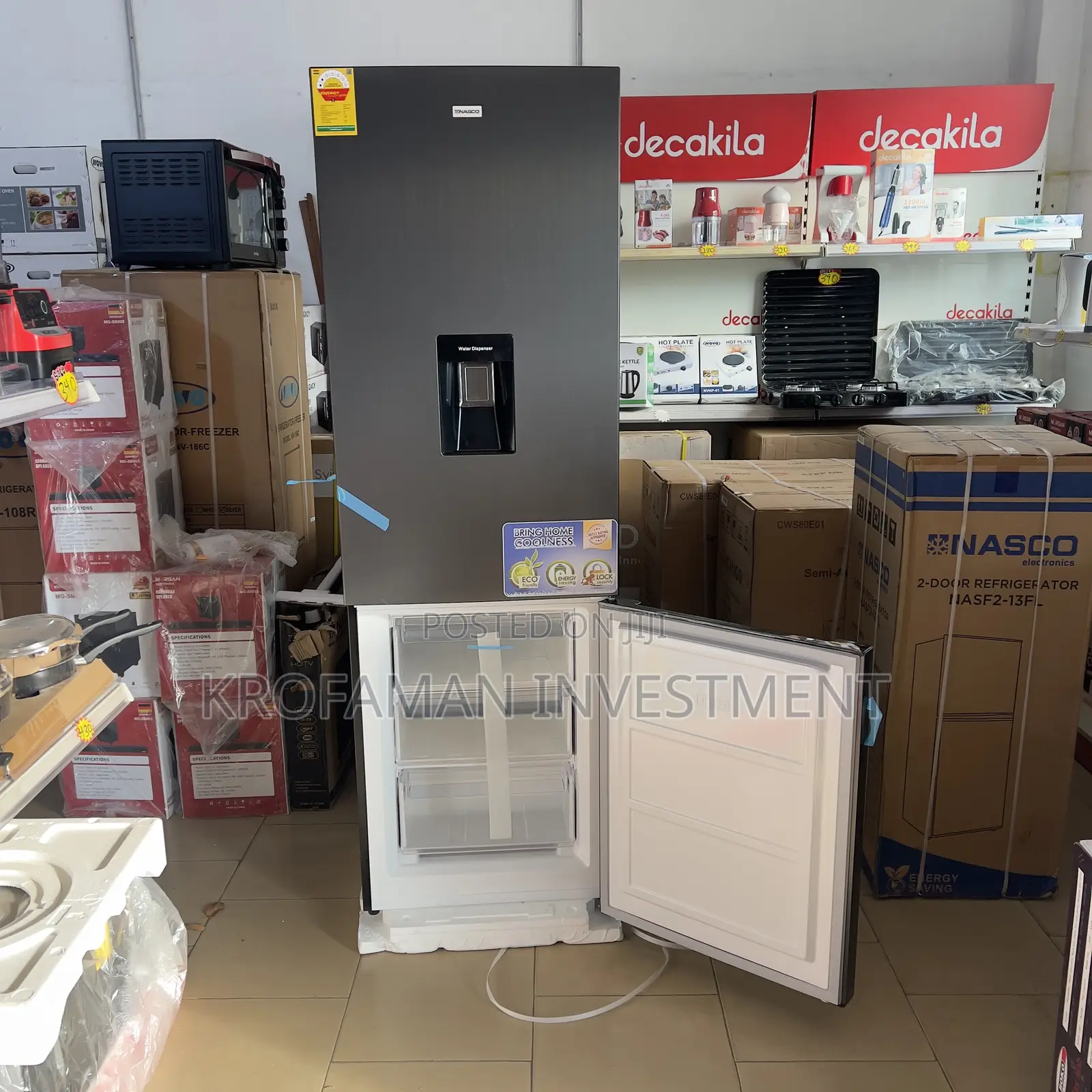 Nasco 307l Bottom Freezer Fridge With Dispenser