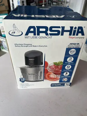 Arshia Electric Chopper 3l - Stainless Steel + Glass Jar