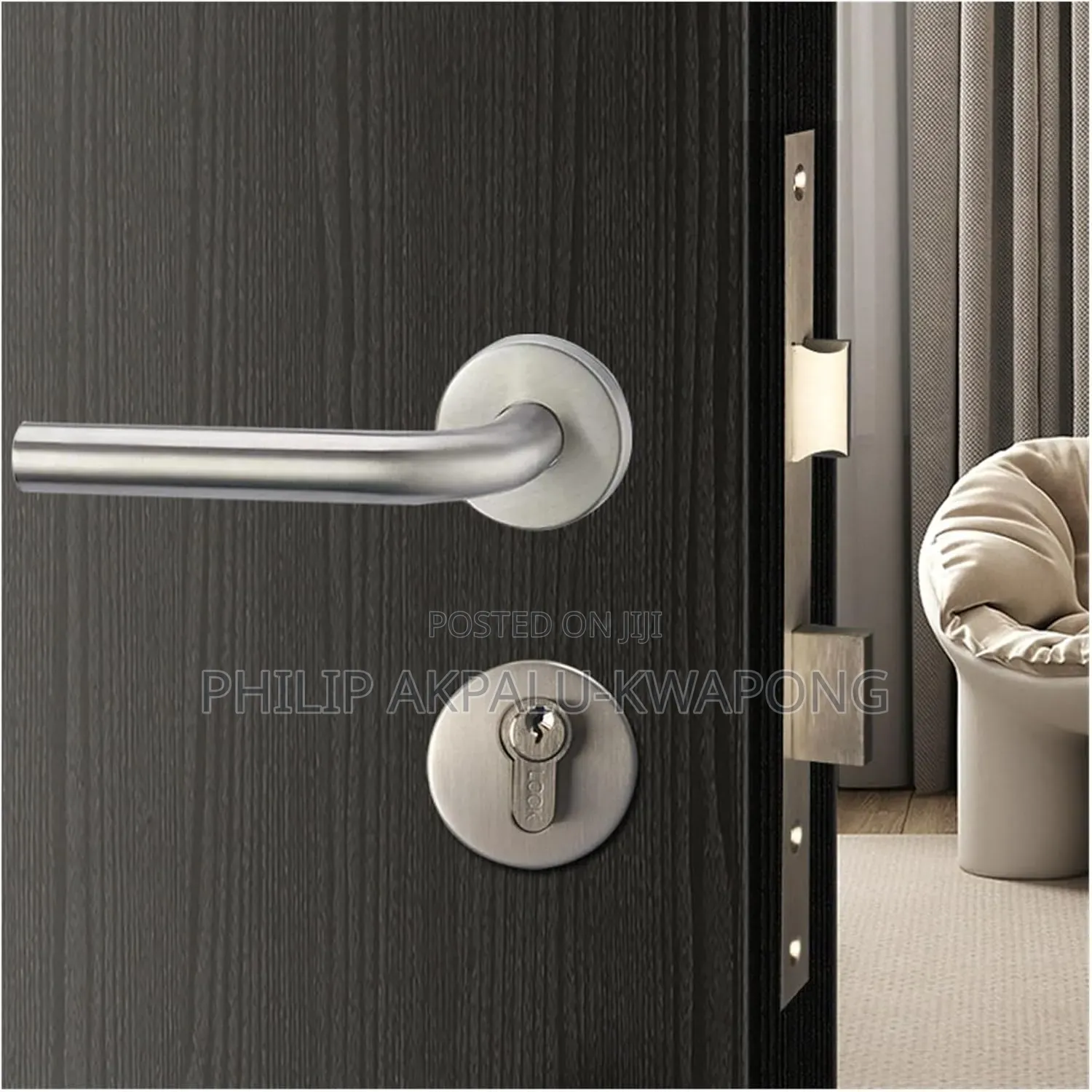Door Lock 304 Stainless Steel Arc Rosette Style