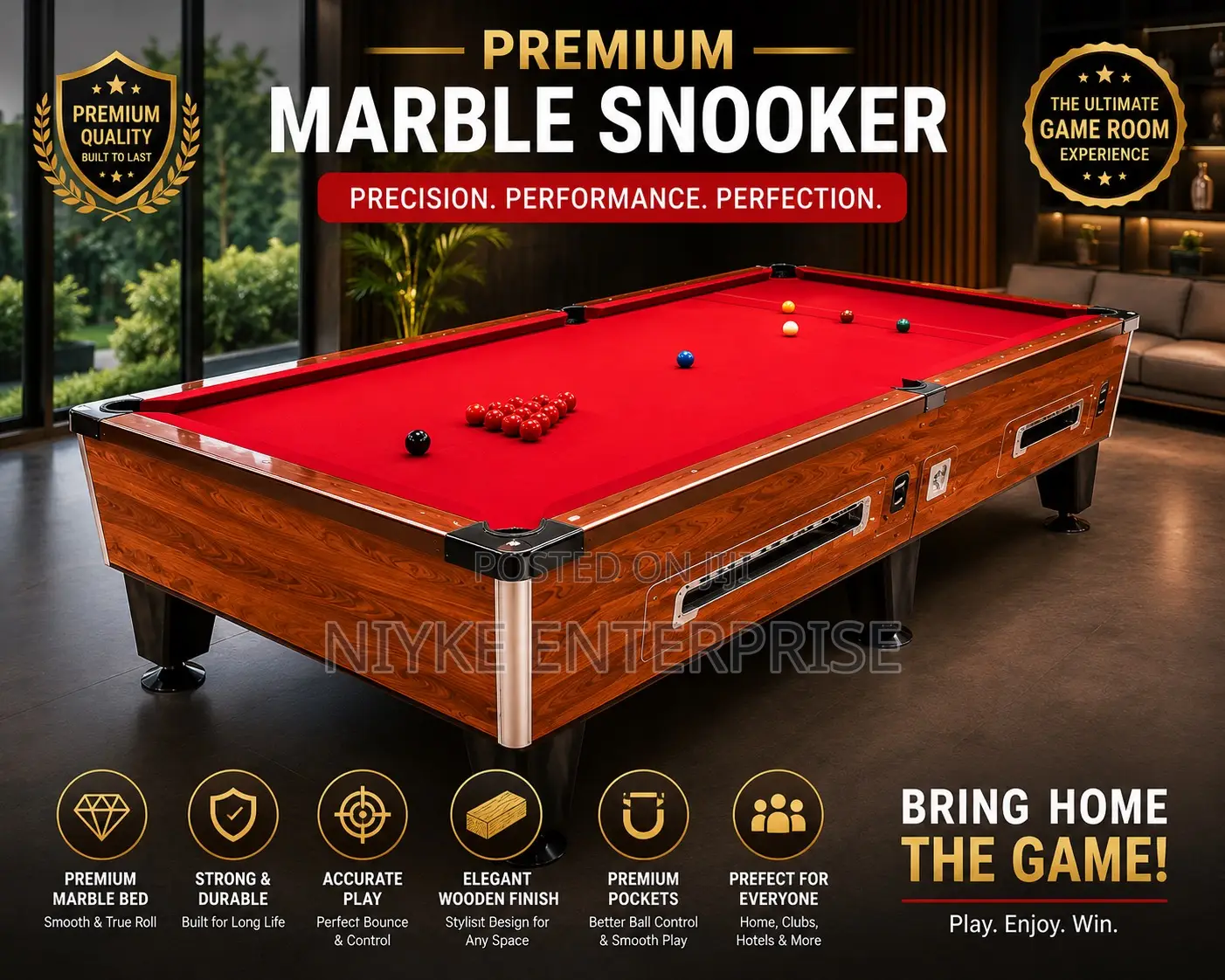 Premium Marble Snooker Table