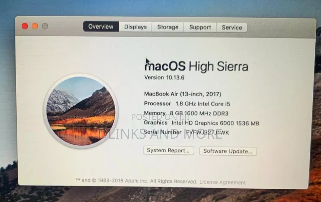 Laptop Apple MacBook Air 8GB Intel Core i5 SSD 128GB