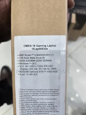 New Laptop HP Omen 16 32GB AMD Ryzen 9 SSD 1T