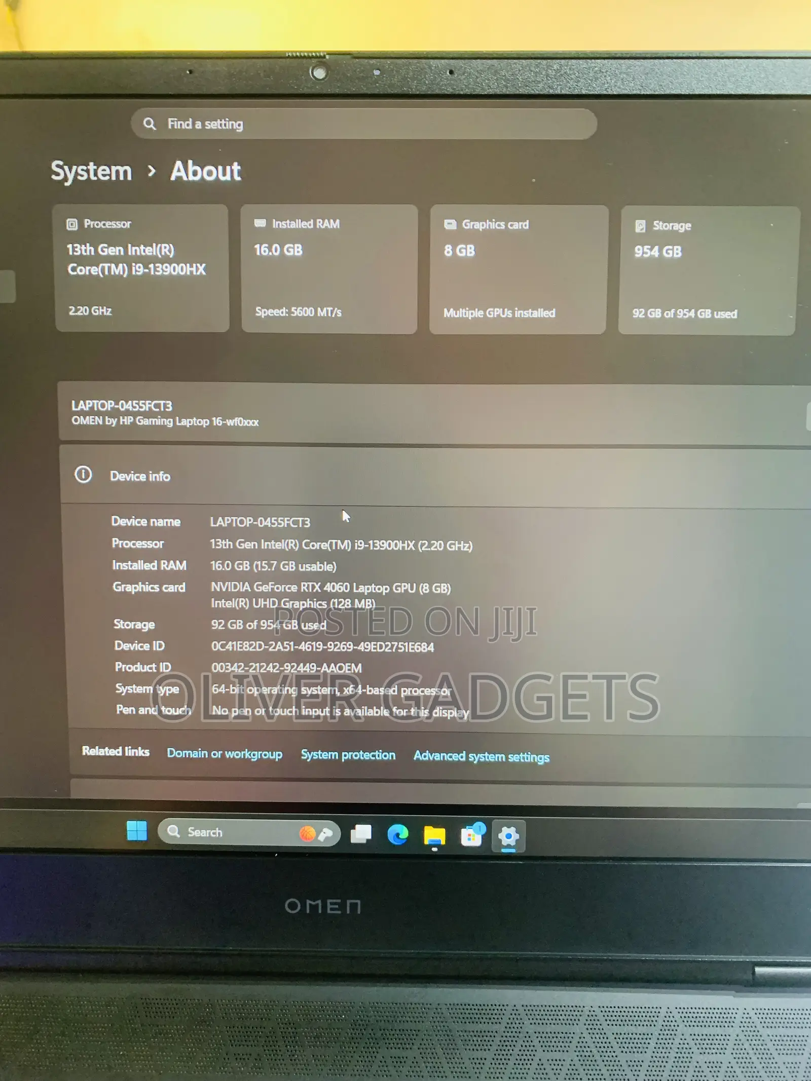 Laptop HP Omen 16 16GB Intel Core i9 SSD 1T