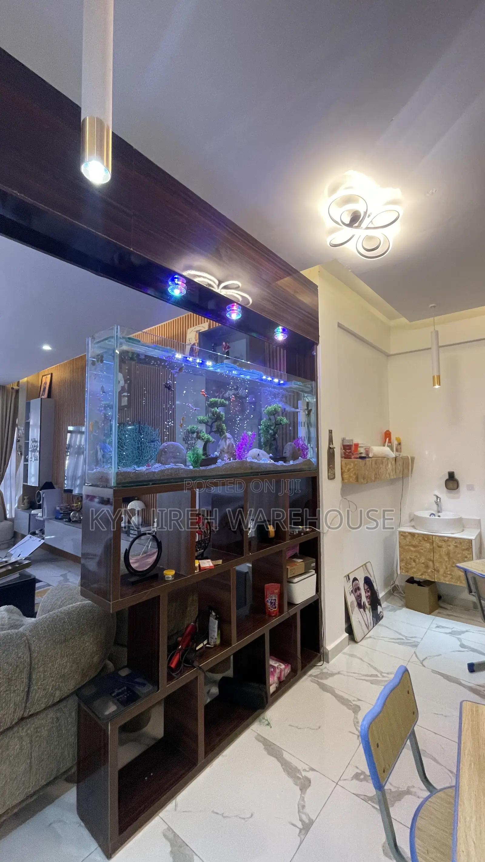 Shelves Mount Aquarium With Fishes