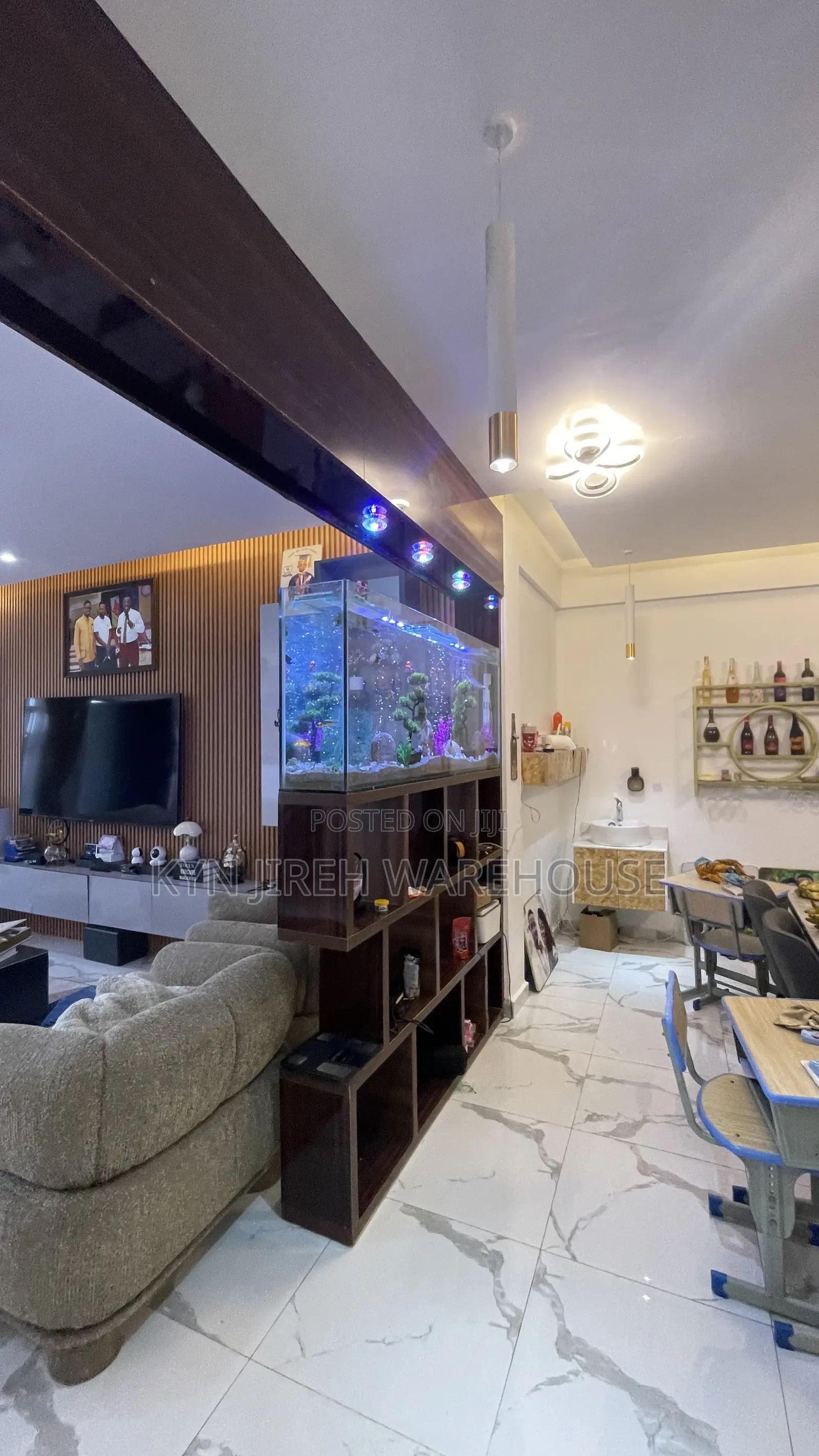 Shelves Mount Aquarium With Fishes
