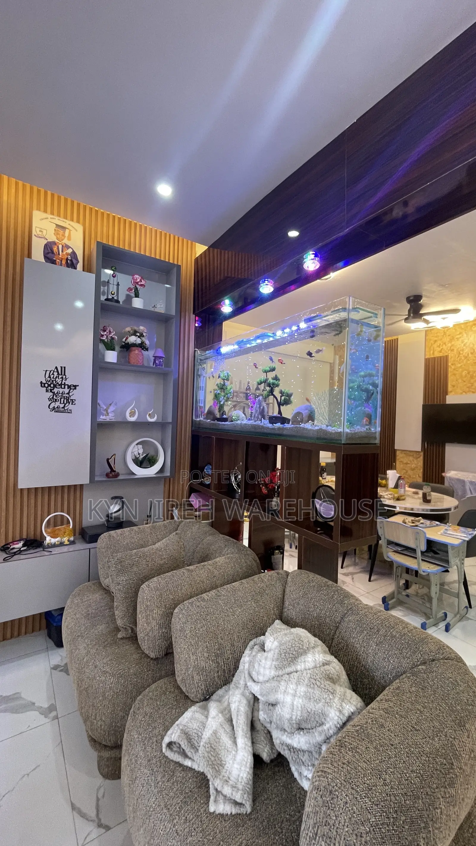 Shelves Mount Aquarium With Fishes