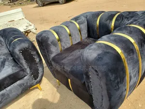 Luxury Sofa Set Velvet Black.