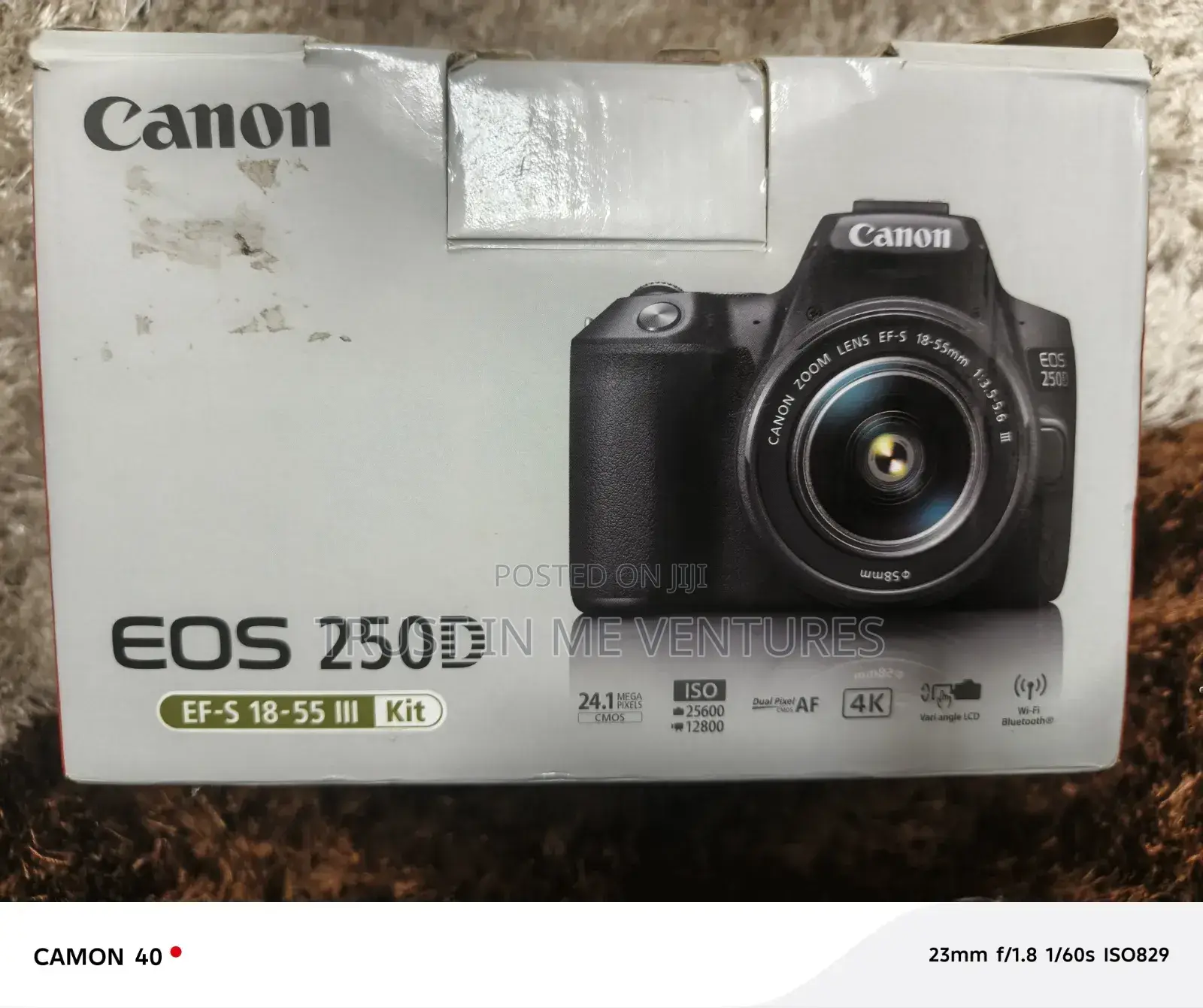 Canon Eos 250d (99% New) With 18-55mm and New 50mm F/1.4 Lens for Sale
