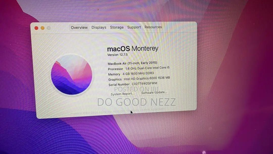 Laptop Apple MacBook Air 8GB Intel Core i5 SSD 256GB