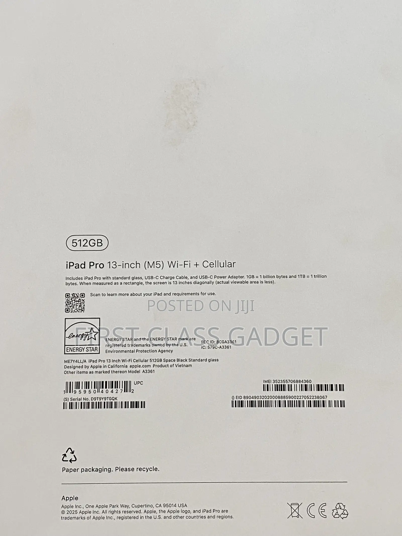 New Apple iPad Pro 512 GB