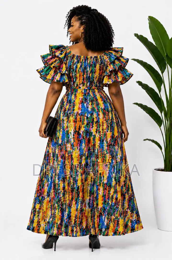 Multi-Color Smocked Maxi Dress (With Split / Without Split)