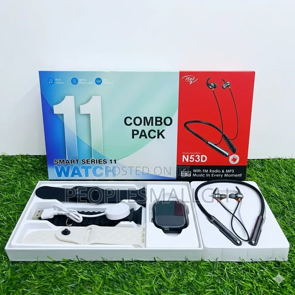 Series 11 Smart Watch + Itel N53d Neckband Combo Pack