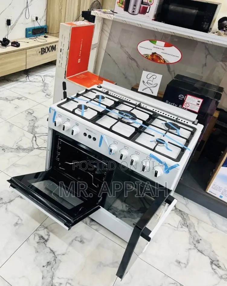 Choose Mediatech Glass Lid 5 Gas Burner With Oven and Grill 
