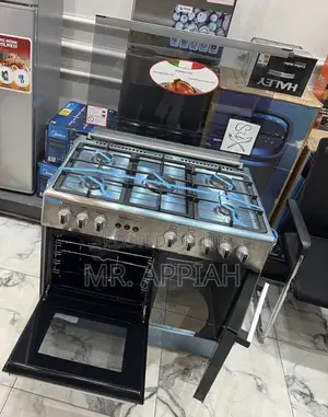 Effortless Affordable Mediatech 5 Gas Burner With Oven Grill(Gray)