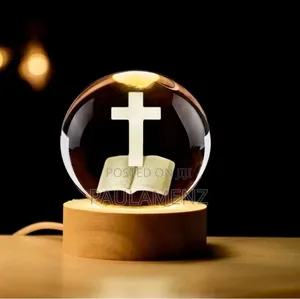 3d Cross Crystal Ball. Creative Visualization Lamp
