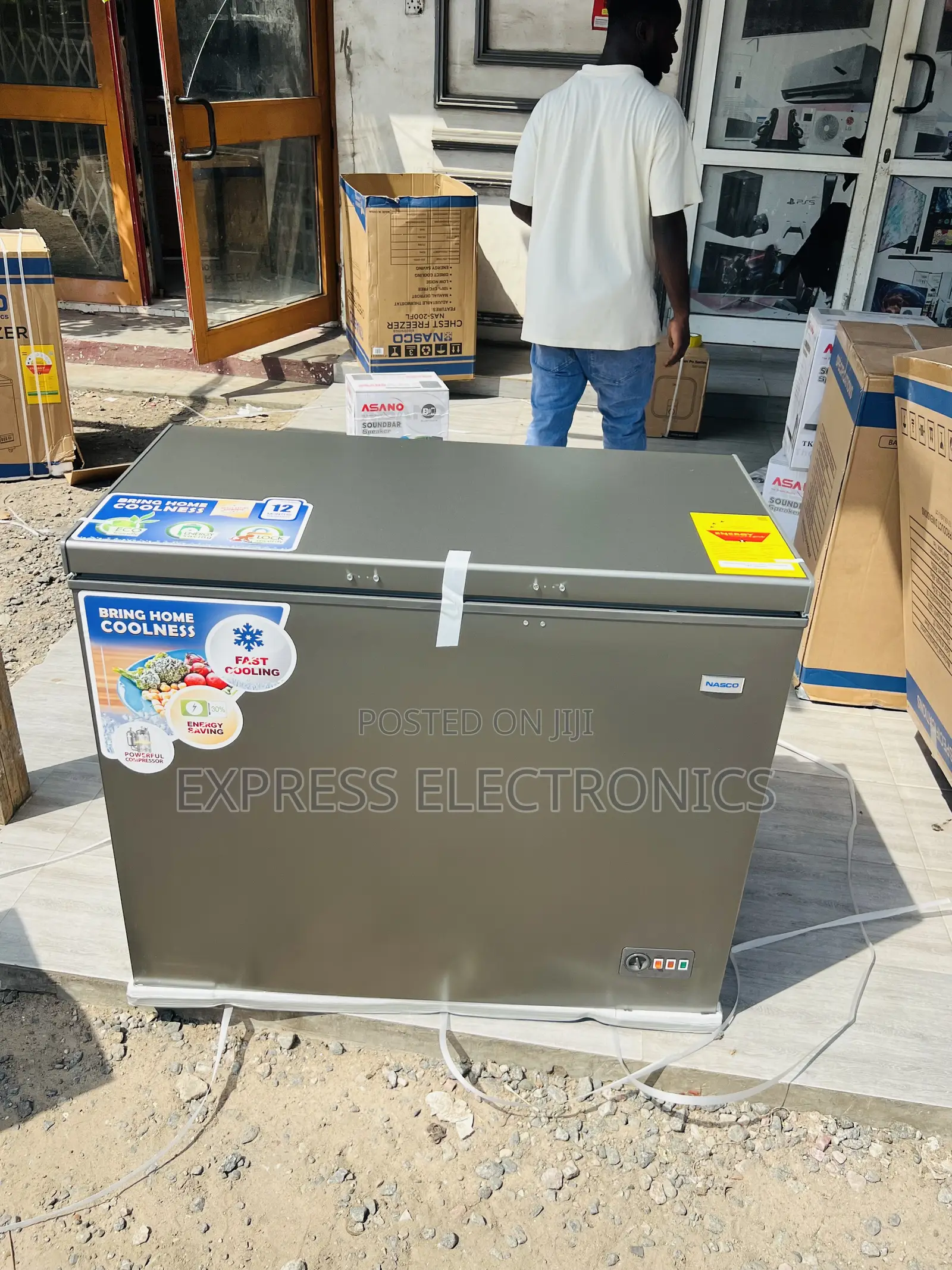 Less Expensive Chest Freezer Single Door 200l Nasco Grey
