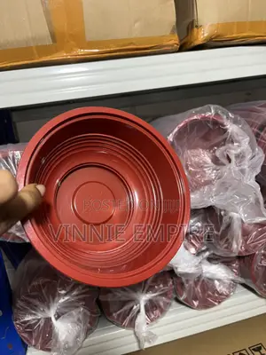 Red Black Round 550ml Plastic Bowl Disposable
