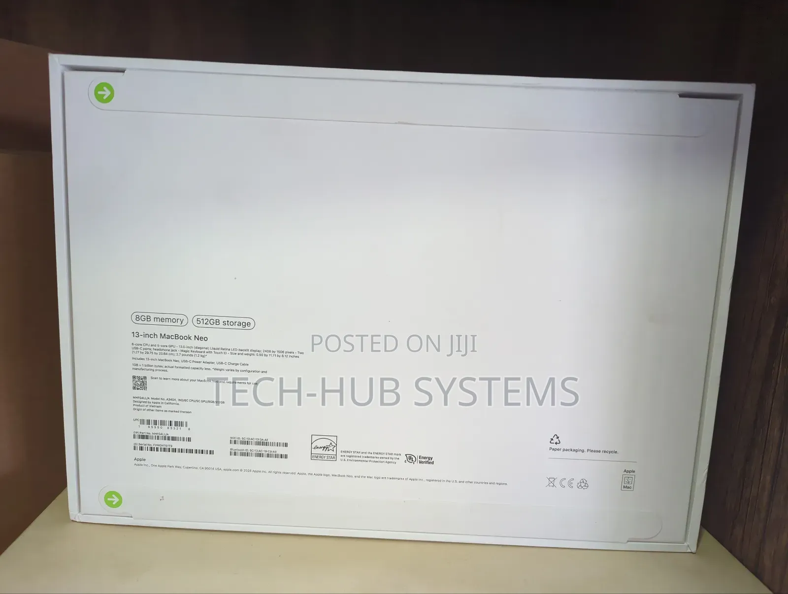 New Laptop Apple MacBook Neo 2026 8GB SSD 512GB