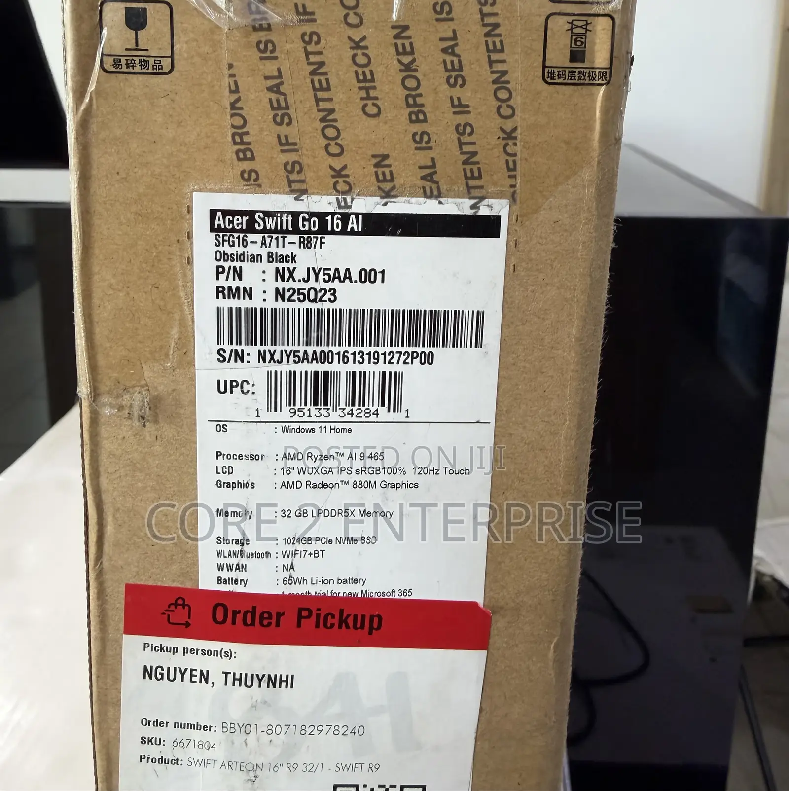 New Laptop Acer 32GB AMD Ryzen 9 SSD 1T