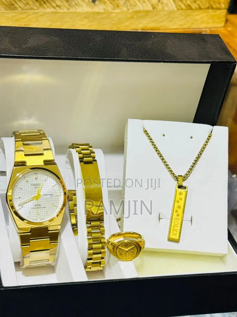Men's Watches + Necklace Pendant, Bracelet, Ring Set