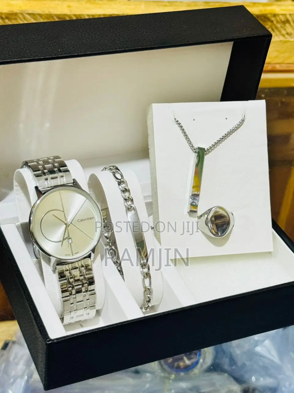 Men's Watches + Necklace Pendant, Bracelet, Ring Set