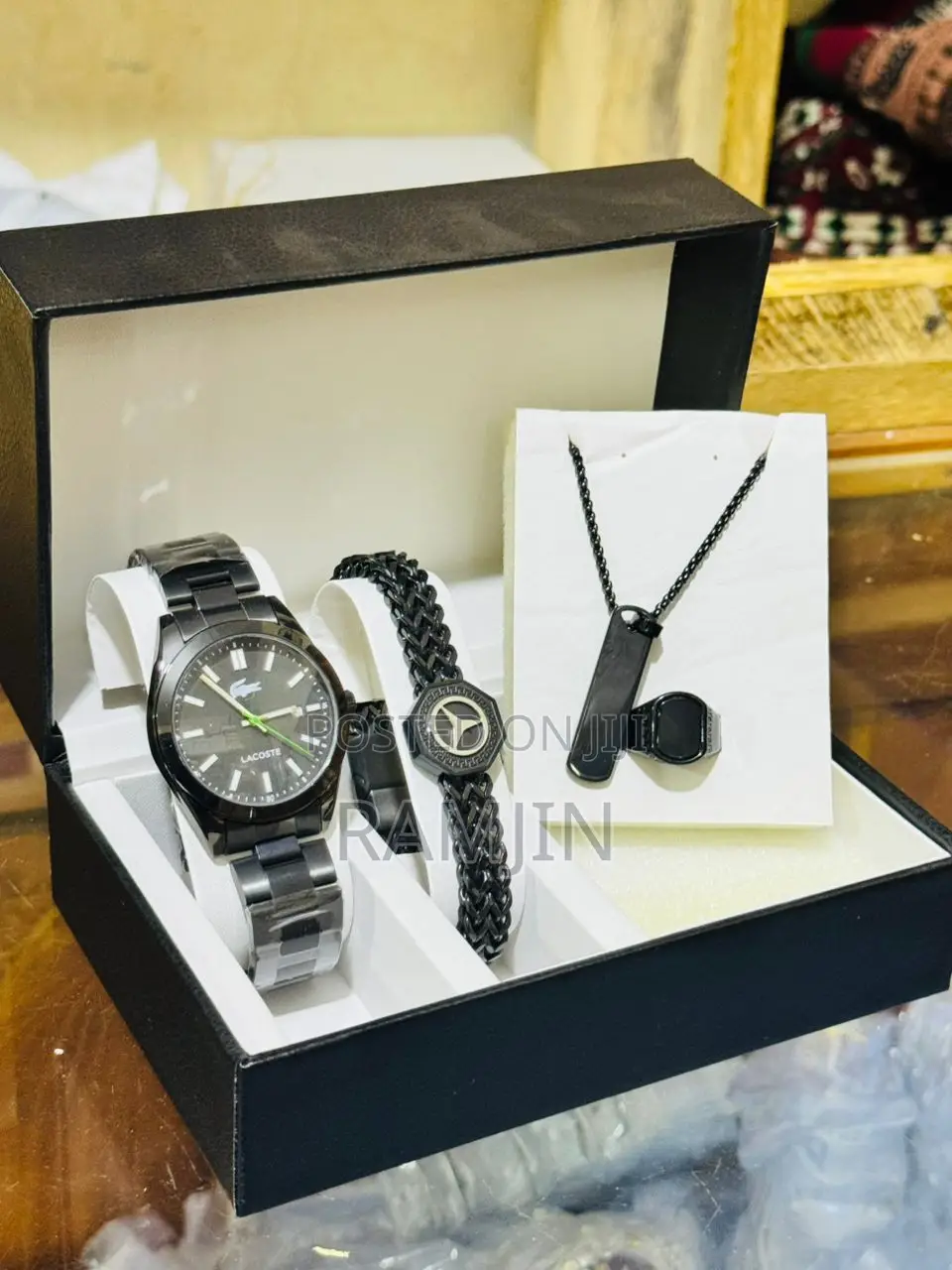 Men's Watches + Necklace Pendant, Bracelet, Ring Set