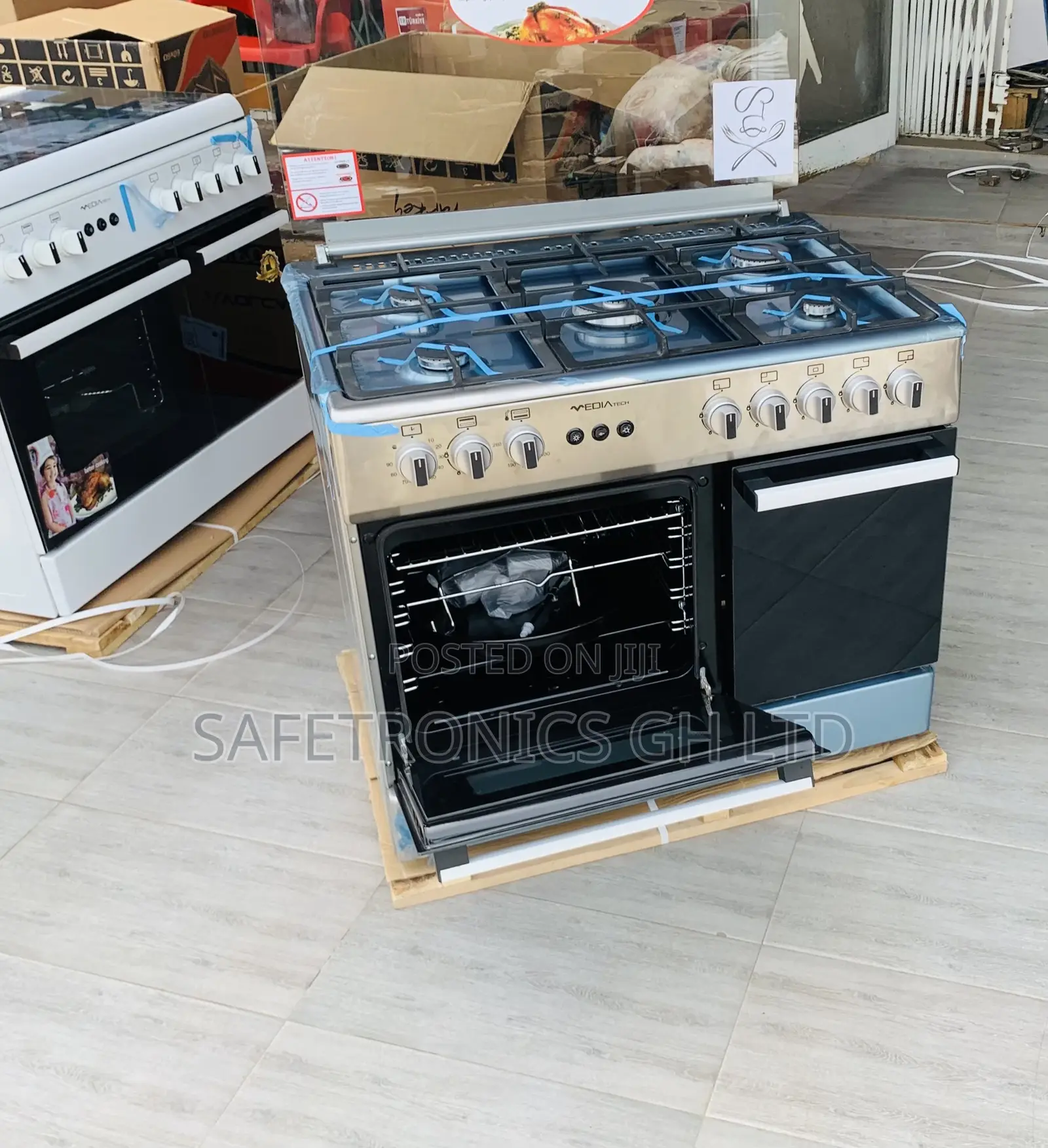 Shop New Mediatech 60x90cm Free Standing 5 Gas Burner Cooker