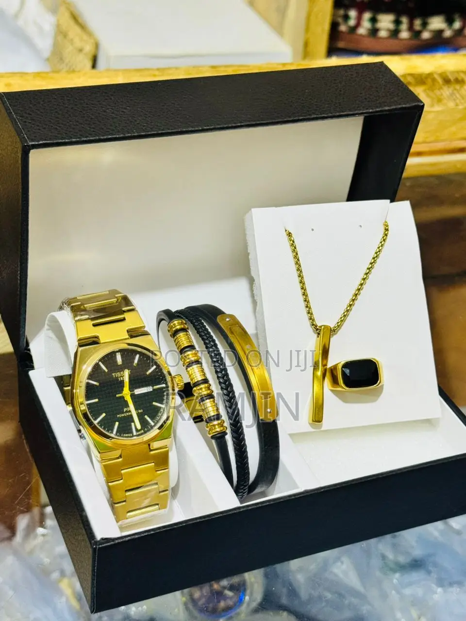 Men's Watches + Necklace Pendant, Bracelet, Ring Set