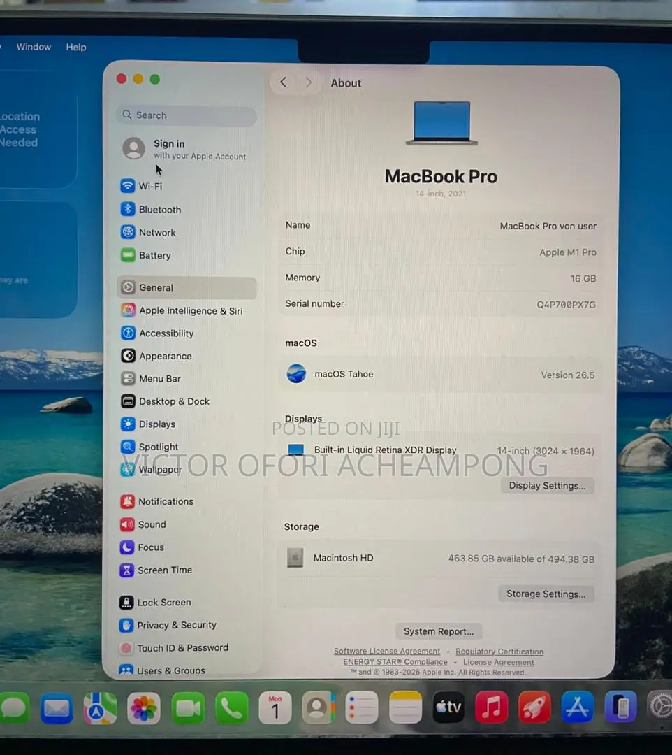 Laptop Apple MacBook Pro 2021 M1 16GB Apple M1 Pro SSD 512GB