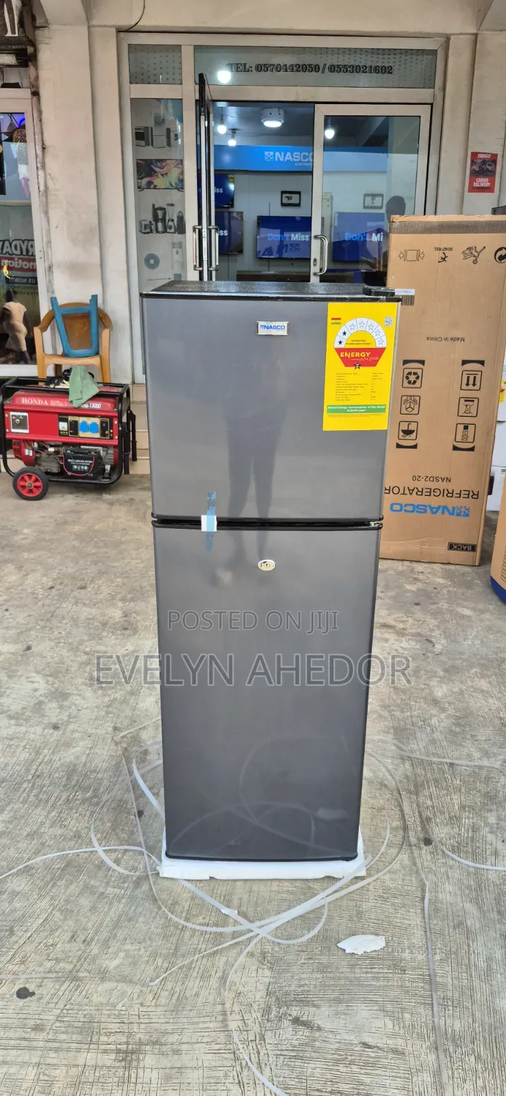 Super Quality Nasco 158l Top Freezer Gray Colour Double Door Fridge