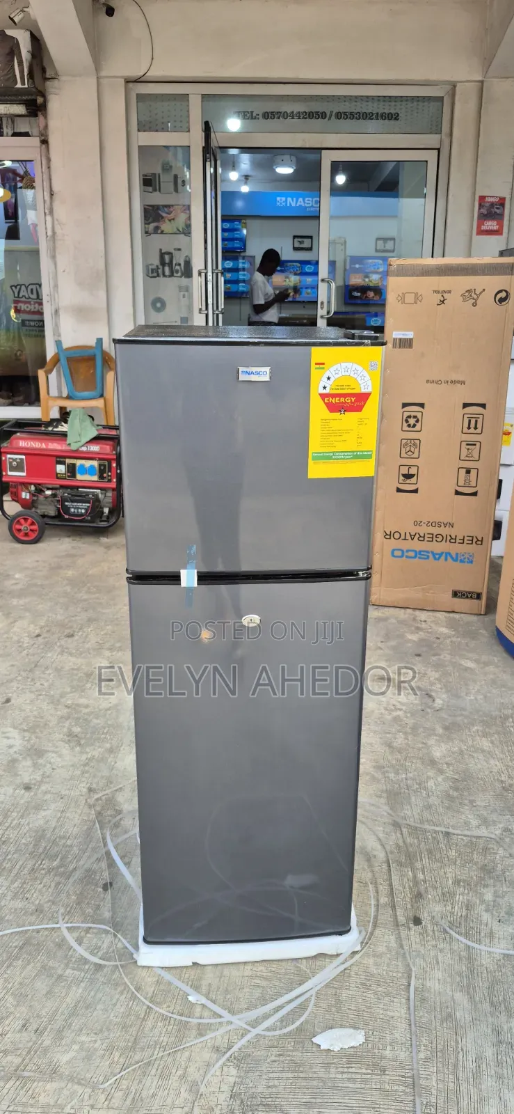 Super Quality Nasco 158l Top Freezer Gray Colour Double Door Fridge