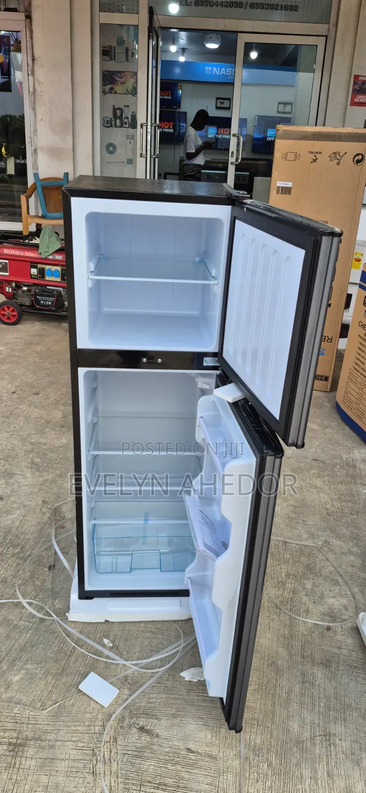 Super Quality Nasco 158l Top Freezer Gray Colour Double Door Fridge