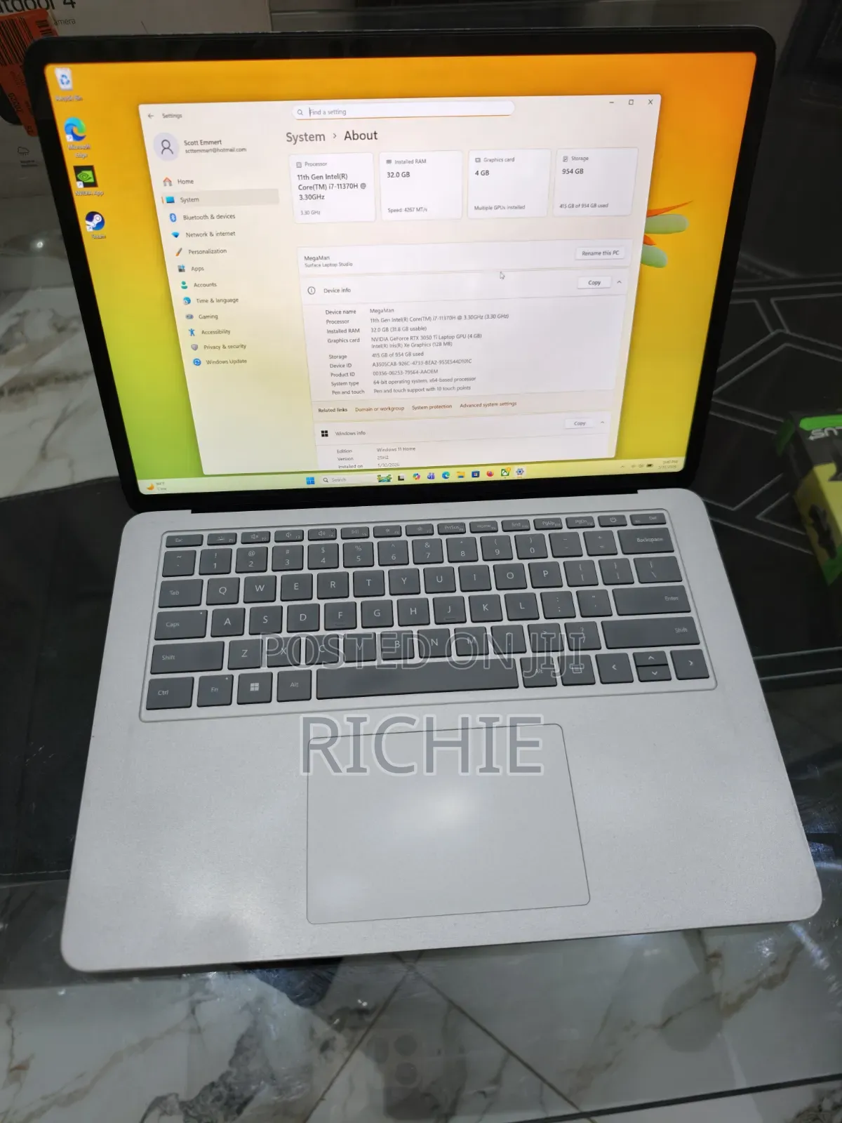 Laptop Microsoft Surface Laptop Studio 32GB Intel Core i7 SSD 1T