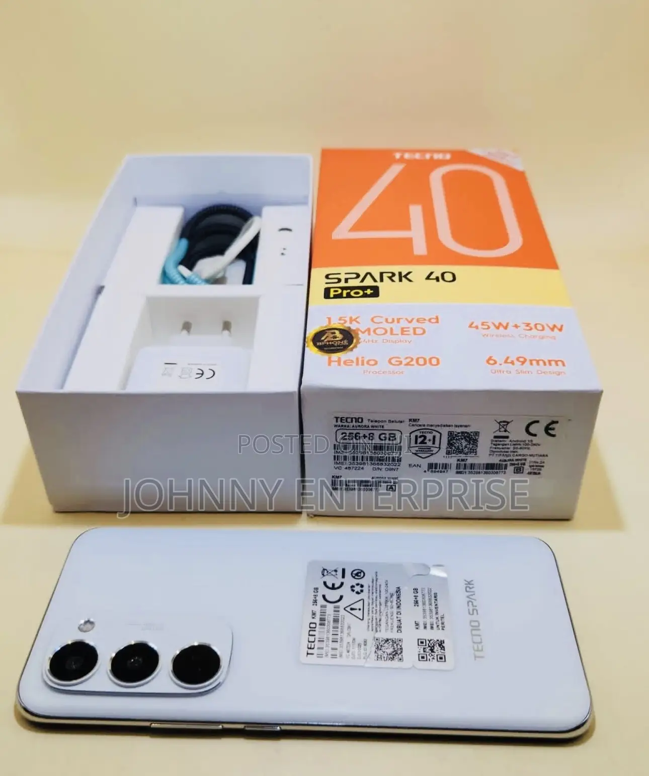 New Tecno Spark 40 Pro+ 256 GB White