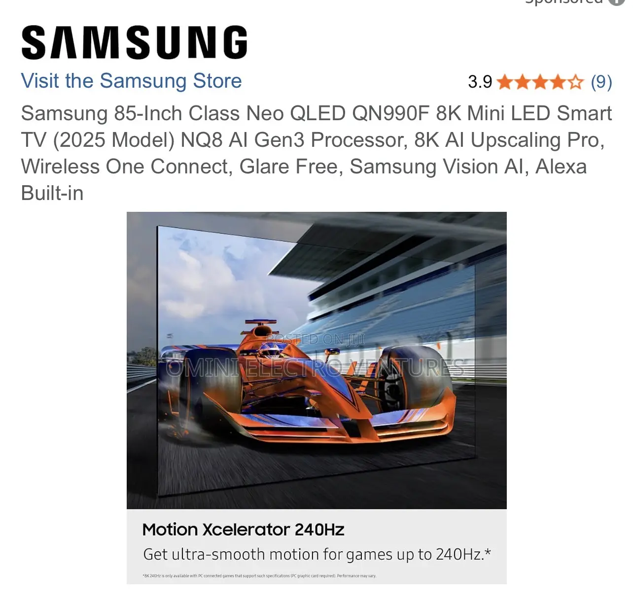 The All New Samsung 85” Neo Qled Smart Tv (Q990)