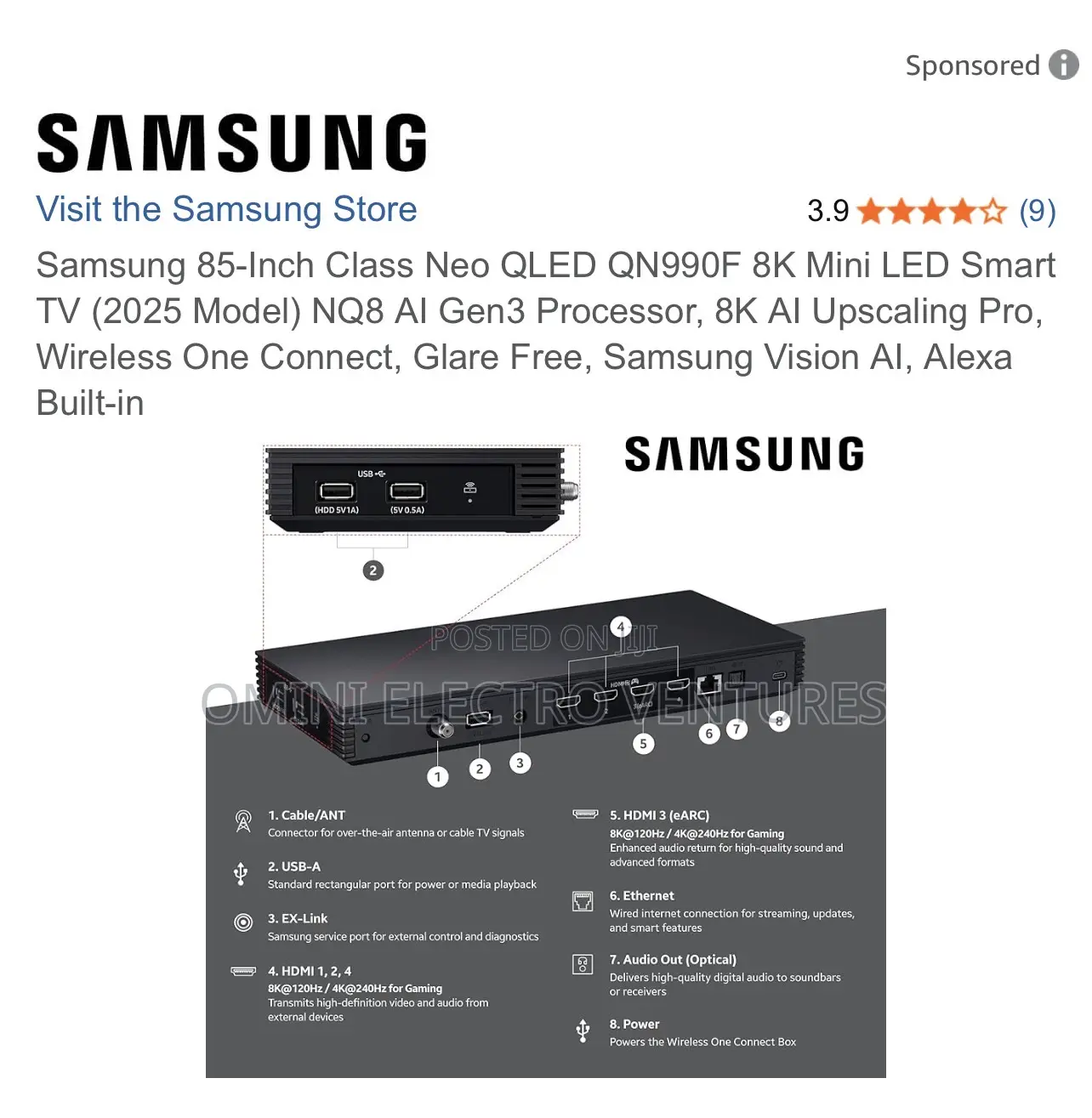 The All New Samsung 85” Neo Qled Smart Tv (Q990)