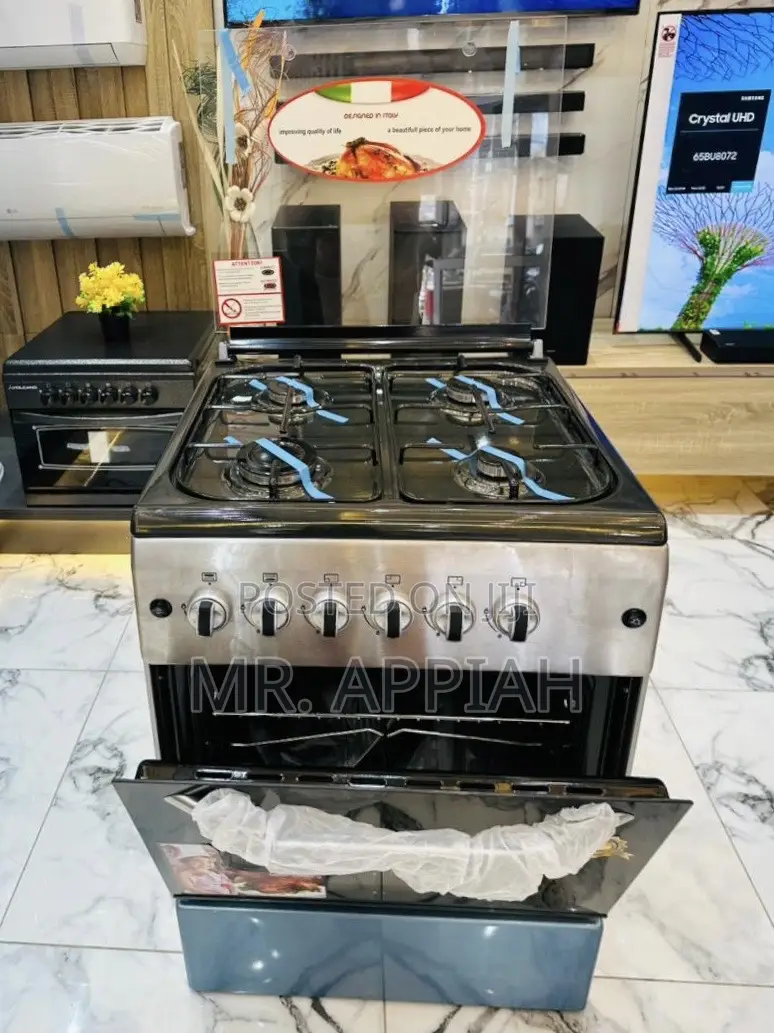 Order Ferre 60x60cm Glass Lid 4 Gas Burner With Oven Grill.
