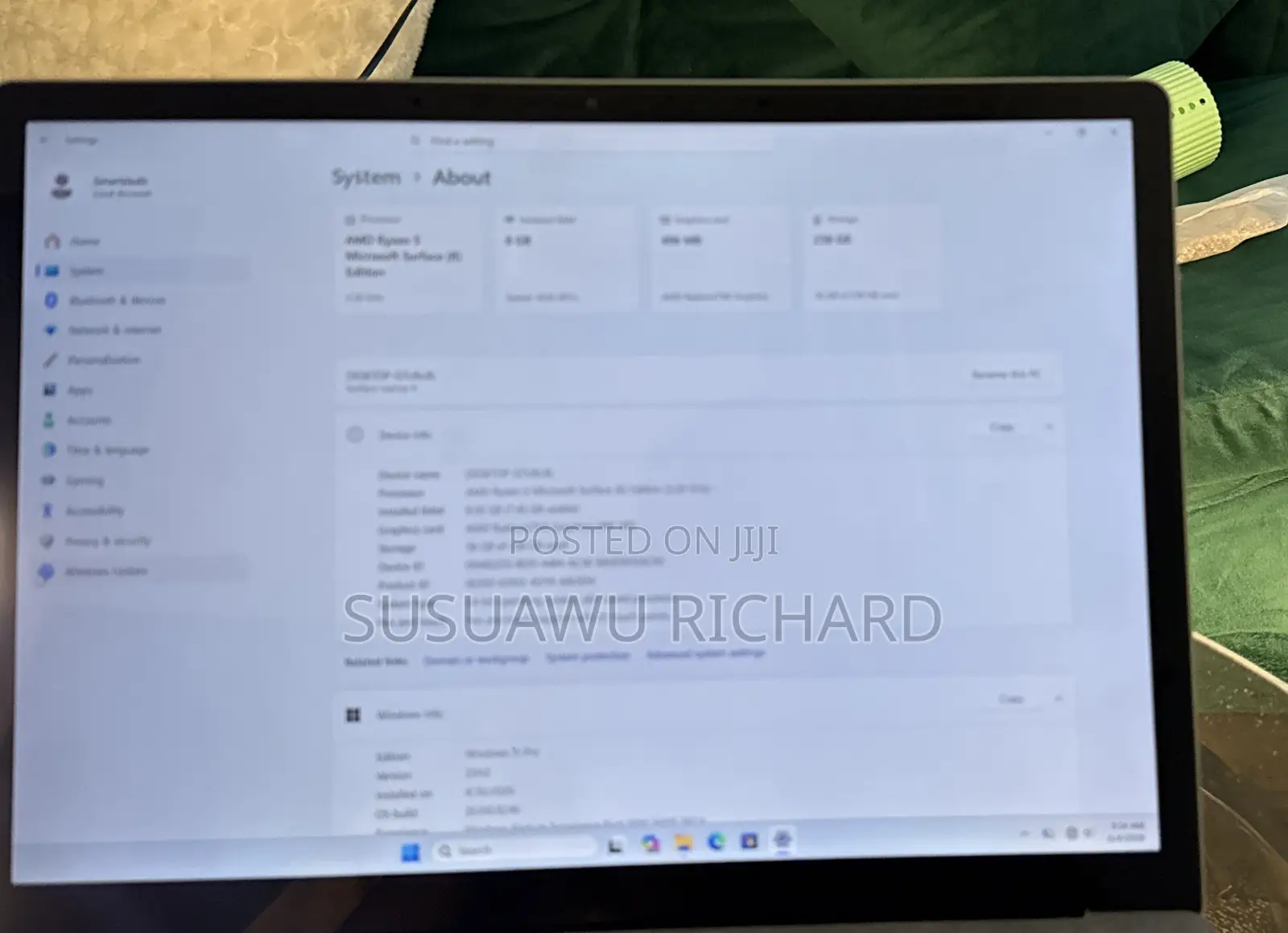 Laptop Microsoft Surface Laptop 4 8GB AMD Ryzen 5 SSD 256GB