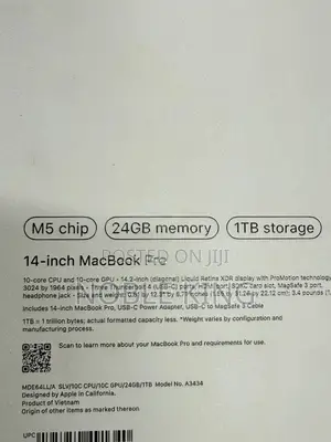New Laptop Apple MacBook Pro 2025 M5 24GB Apple M5 SSD 1T