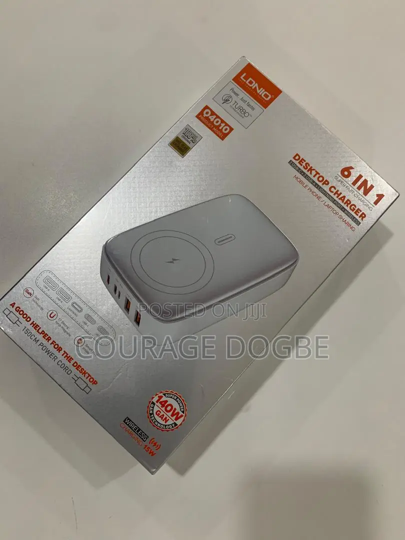6 in 1 Desktop Fast Charger With Wireless Charging