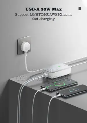 6 in 1 Desktop Fast Charger With Wireless Charging
