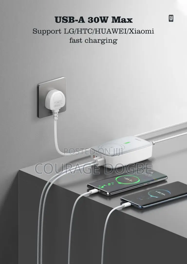 6 in 1 Desktop Fast Charger With Wireless Charging