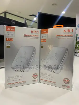 6 in 1 Desktop Fast Charger With Wireless Charging