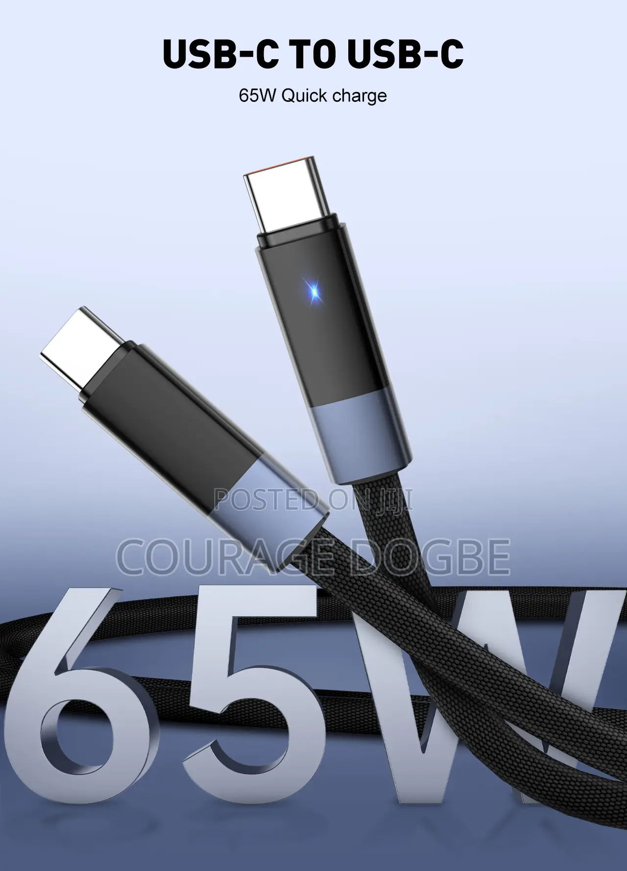 65w Automatic Power-Off Type-C to C Fast Charging Data Cable