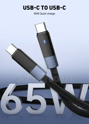 65w Automatic Power-Off Type-C to C Fast Charging Data Cable